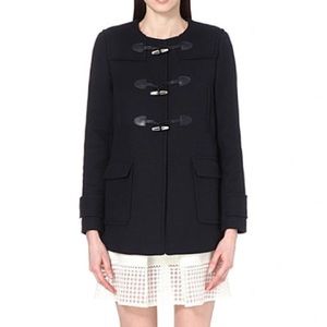 Sandro black wool toggle coat